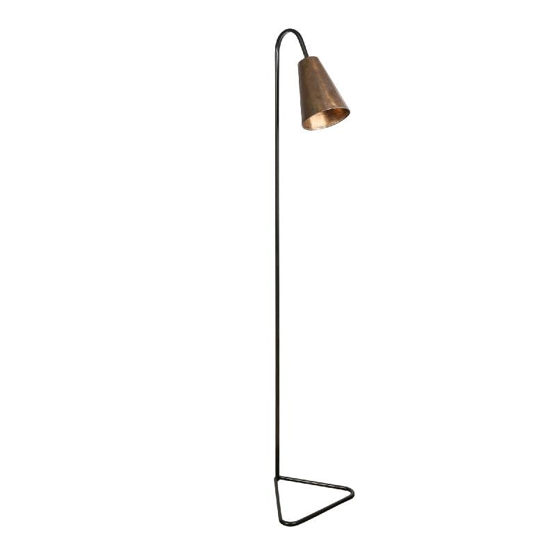 Stehlampe - Nyma black metal floor lamp gold Shade