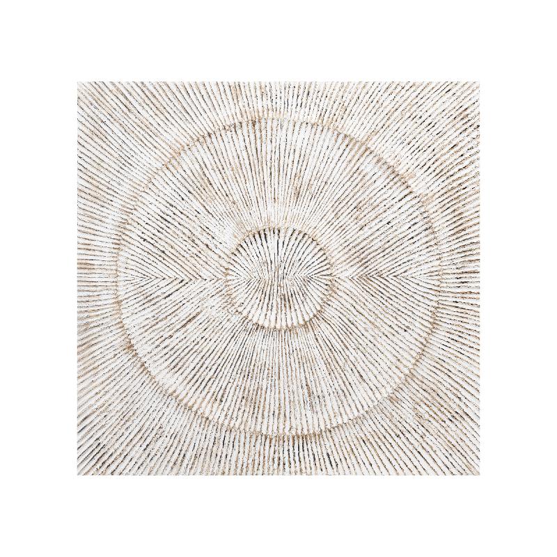 Holzbild - Winston White ribbed circle wallpanel square