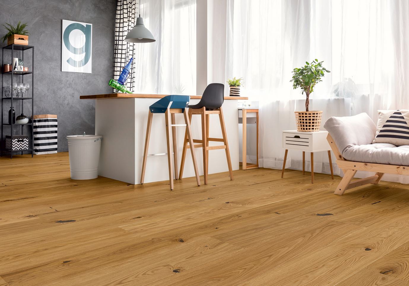 Landhausdiele Eiche rustikal gebürstet und Natur geölt