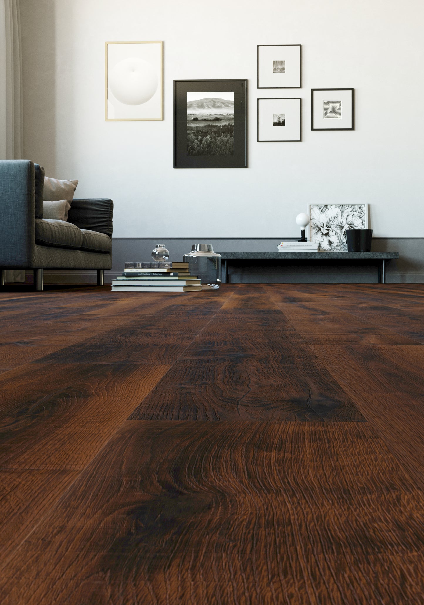 Landhausdiele Eiche rustikal Vintage Darkbrown geölt